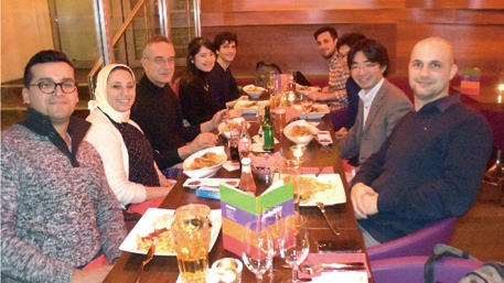 Prof. Hungerbühler (third from left) and Associate Prof. Sugiyama (second from right)