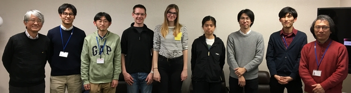 Ms. Gsponer  (center) with Prof. Sakemi's research group