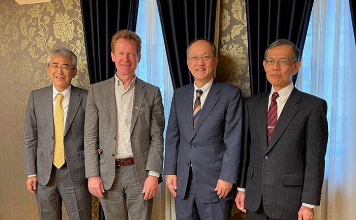 Prof Yaguchi, Prof. Schwarzenegger, Prof. Saito, and Prof. Watanabe