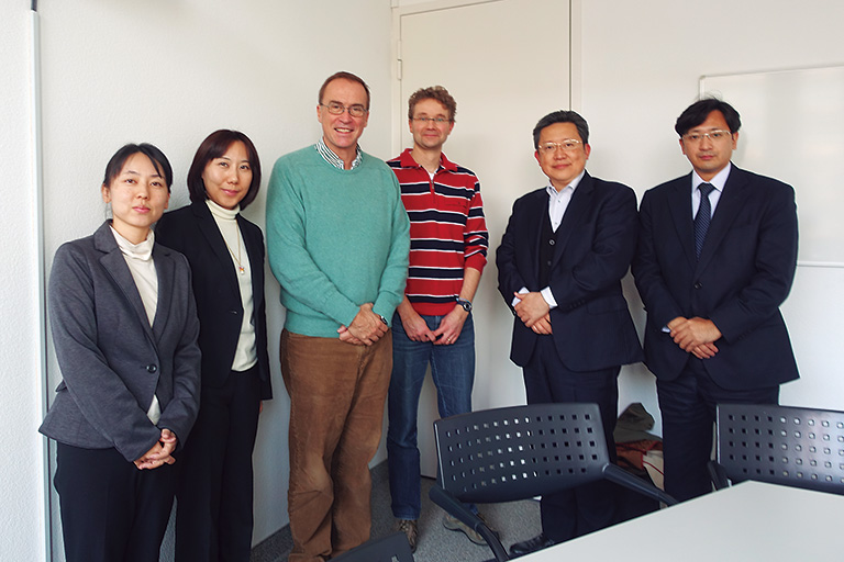 Department Head Prof. Lilly at center left and Mr. Brandstetter to the right with Prof. Yamanouchi and his party