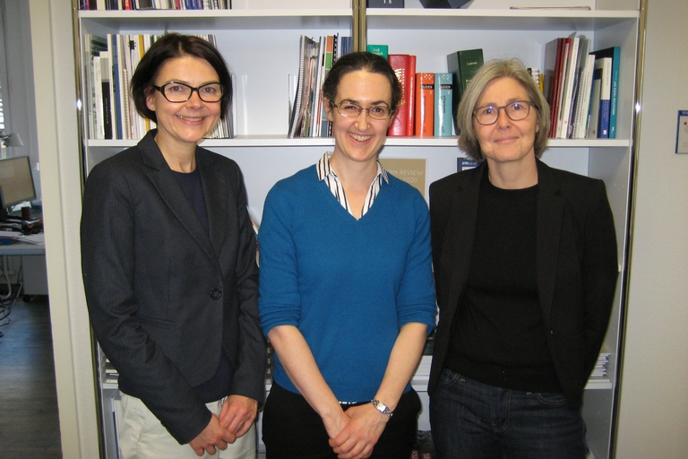 From left:  Ms. Glauner, Dr. Harris, and Ms. Keller at the EU GrantsAccess Office
