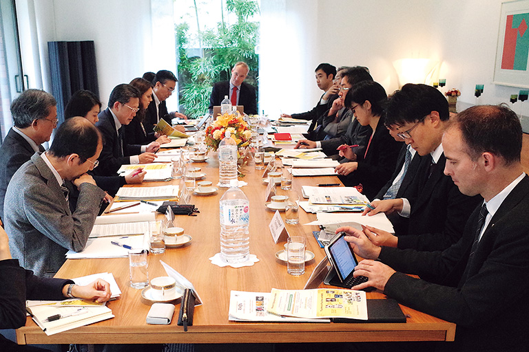 Workshop at the embassy with Prof. Yamanouchi at center left